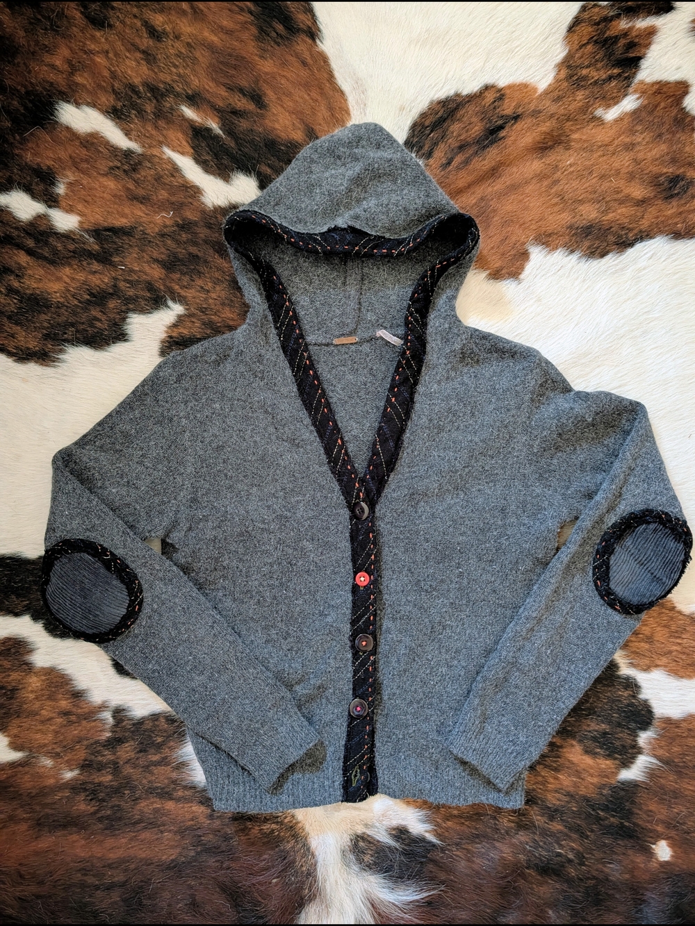Free People Hooded Wool Cardigan XS